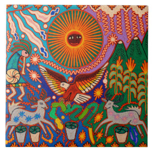 Oaxaca Mexiko Mexikanska Mayan Tribal Art Boho Tra Kakelplatta