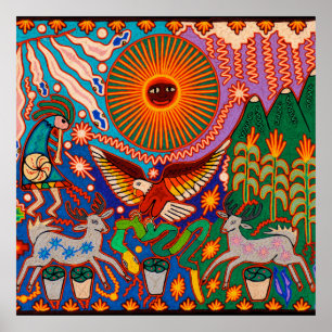 Oaxaca Mexiko Mexikanska Mayan Tribal Art Boho Tra Poster