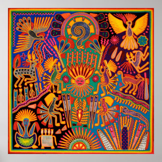 Oaxaca Mexiko Mexikanska Mayan Tribal Art Boho Tra Poster