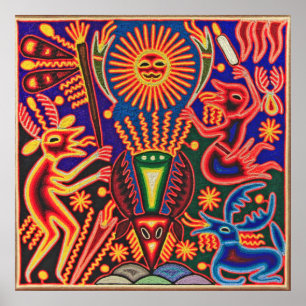 Oaxaca Mexiko Mexikanska Mayan Tribal Art Boho Tra Poster