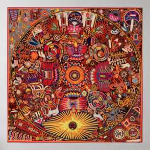 Oaxaca Mexiko Mexikanska Mayan Tribal Art Boho Tra Poster