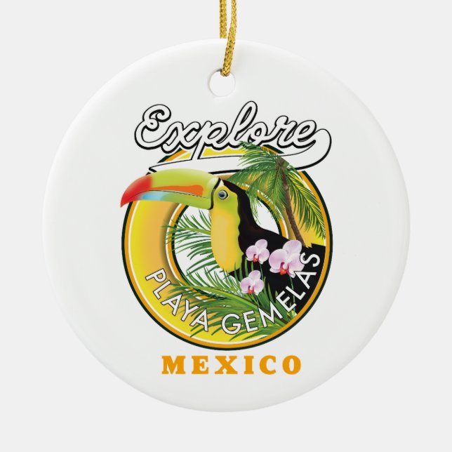 Oaxaca Mexiko resa logotyp Keramisk prydnadssaker Julgransprydnad Keramik (Framsidan)