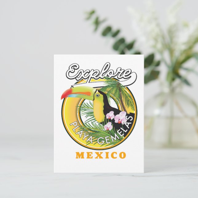Oaxaca Mexiko resa logotyp vykort (Stående Fram)