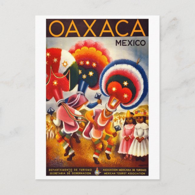 Oaxaca Mexiko vintage resor Vykort (Framsida)