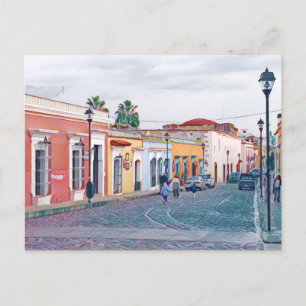 Oaxacas färgade gata, Mexiko Vykort