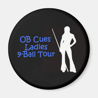 OB Cues Dam 9-Boll Tour Magnet Logotyp