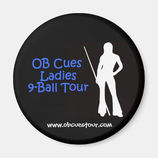 OB Cues Dam 9-Boll Tour Magnet Logotyp (2)