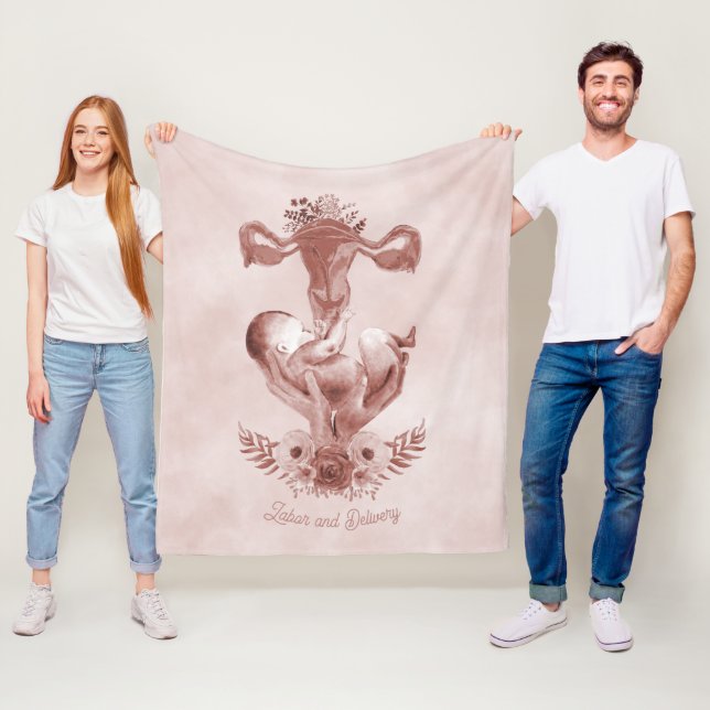 Ob/Gyn Midfru Blommigt Childborn Cervix OVariabler Fleecefilt (På plats)