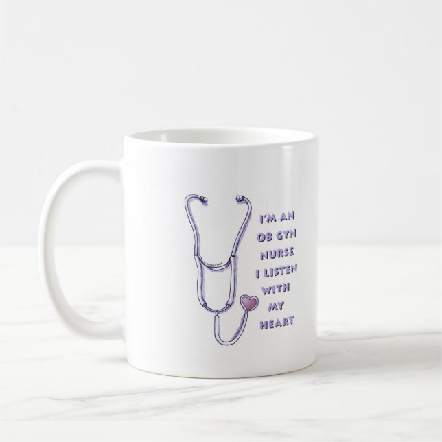 Ob Gyn Nurse Heart Kaffemugg (Vänster)