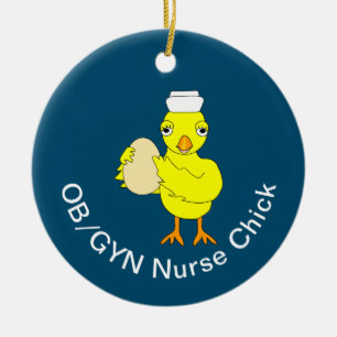 OB/GYN-sjuksköterska, Chick Julgransprydnad Keramik