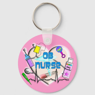 OB Nurse Art Gifts Nyckelring