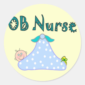 OB Nurse Gifts, Baby in Blanket—Adsible Runt Klistermärke