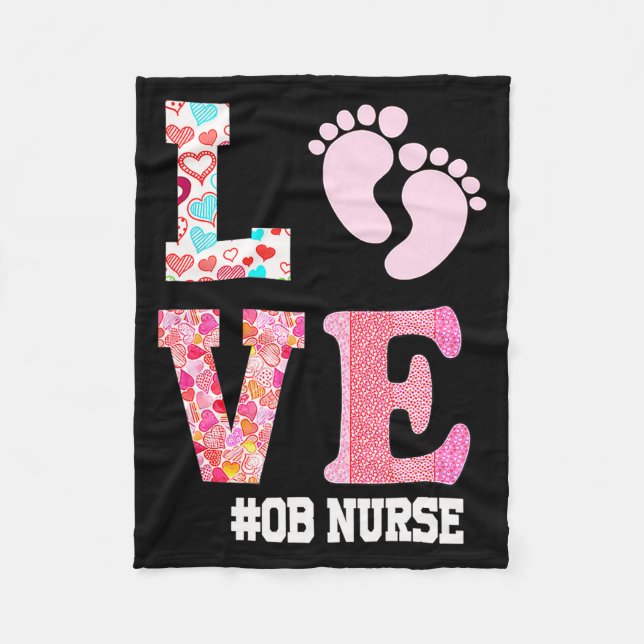 Ob Nurse Valentines Day Delivery Labor Nursing 1  Fleecefilt (Framsidan)