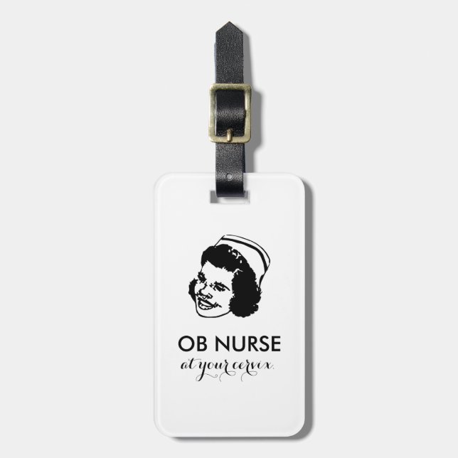 OB NURSE - vid din cervix! Bagagebricka (Vertikal Framsida)