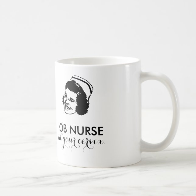 OB NURSE - vid din cervix! Kaffemugg (Höger)