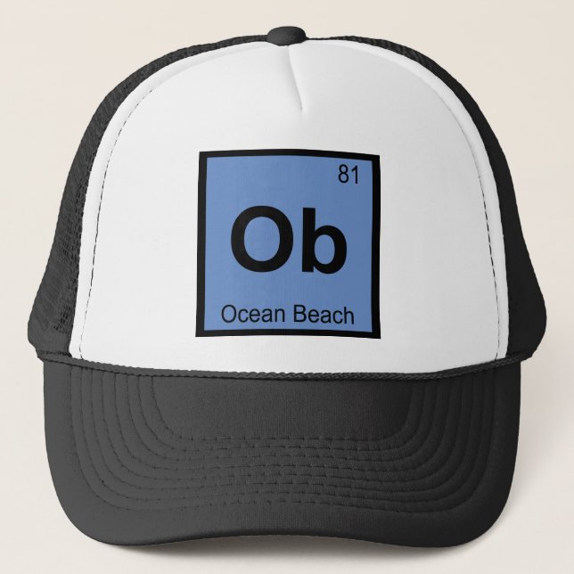 Ob - Ocean Beach San Francisco Kemisymbol Truckerkeps (Framsida)