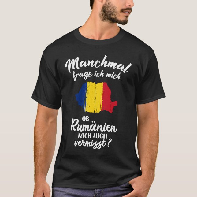 Ob Romania mich vermisst   Romanian Romania T Shirt (Framsida)