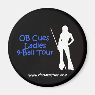 OB-stickreplikdamer 9-Ball turnerar magnetlogotyp Magnet