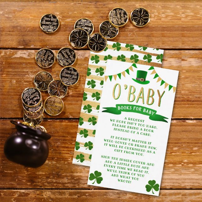 O'Baby St. Patrick's Day Baby Shower Bok Request Tilläggskort (Skapare uppladdad)