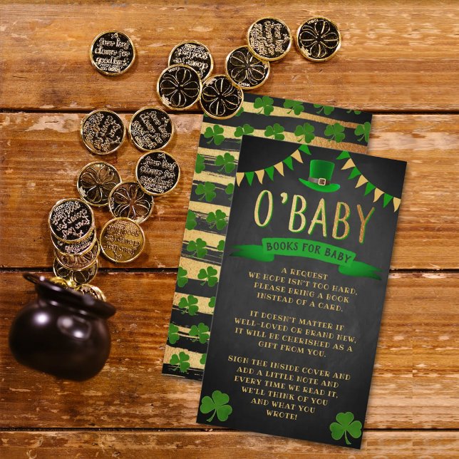 O'Baby St. Patrick's Day Baby Shower Bok Request Tilläggskort (Skapare uppladdad)