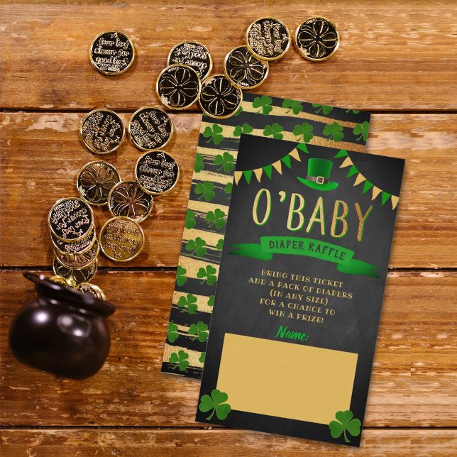 O'Baby St. Patrick's Day Baby Shower Diaper Raffle Tilläggskort (Skapare uppladdad)