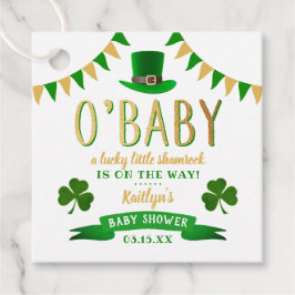 O'Baby St. Patrick's Day Baby Shower Gåvor Etiketter