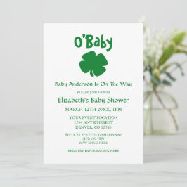 O'Baby St patrick's day Baby Shower Inbjudningar