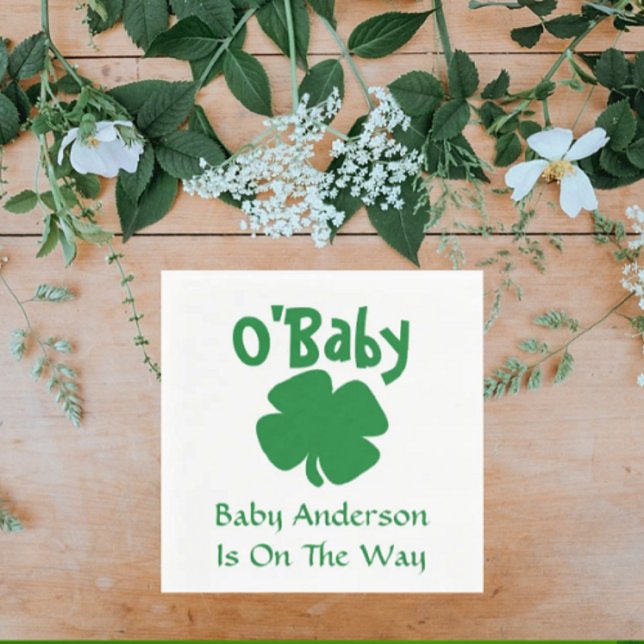 O'Baby St patrick's day Baby Shower Pappersservett (Skapare uppladdad)
