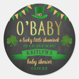 O'Baby St. Patrick's Day Baby Shower Runt Klistermärke