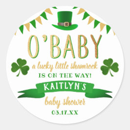 O'Baby St. Patrick's Day Baby Shower Runt Klistermärke