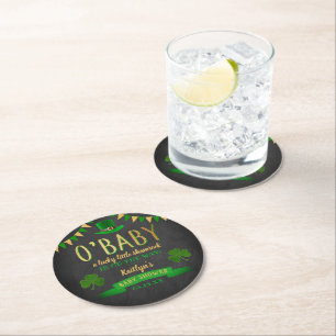 O'Baby St. Patrick's Day Baby Shower Underlägg Papper Rund