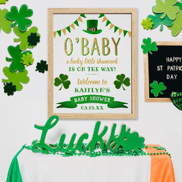 O'Baby St. Patrick's Day Baby Shower Välkommen Poster