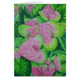 Obake Anthuriums Hälsningskort