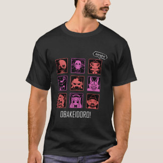 Obakeidoro Ikoner Av Monster I Spel Färg T Shirt