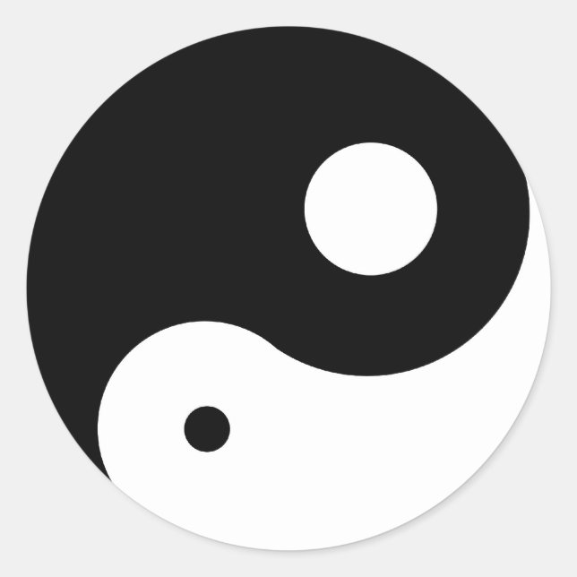 obalanserad yin yang-symbol runt klistermärke (Framsida)