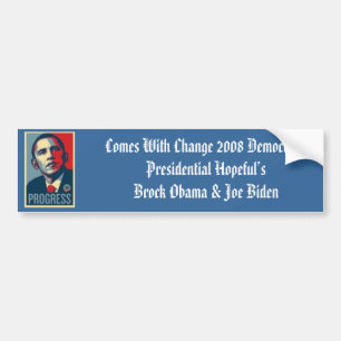 obama000_1 kommer med ändring 2008 demokratiskt P Bildekal