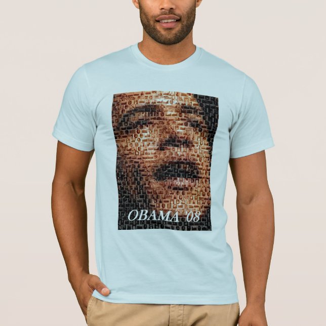 Obama 08 afrikansk amerikanMontage T Shirt (Framsida)