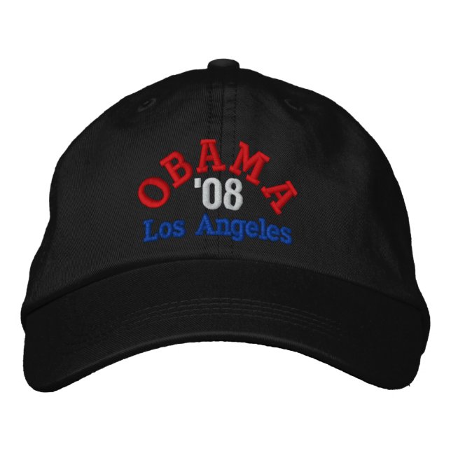 Obama '08 Los Angeles Hat Broderad Keps (Framsida)