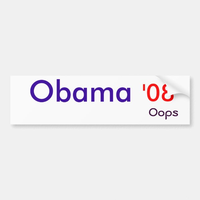 Obama '08, oops bildekal (Framsidan)