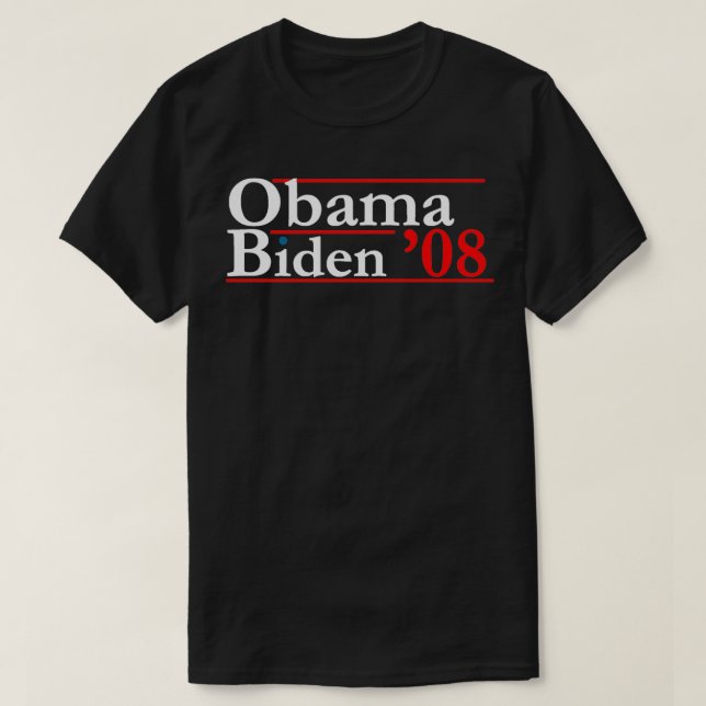 Obama 08 Retro Kampanj Obama Biden T Shirt (Design framsida)