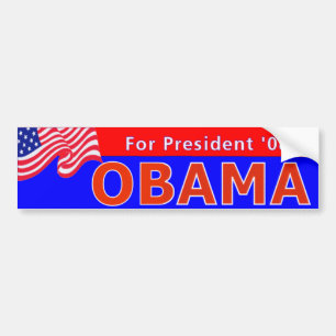 Obama 08 Röd Bildekal