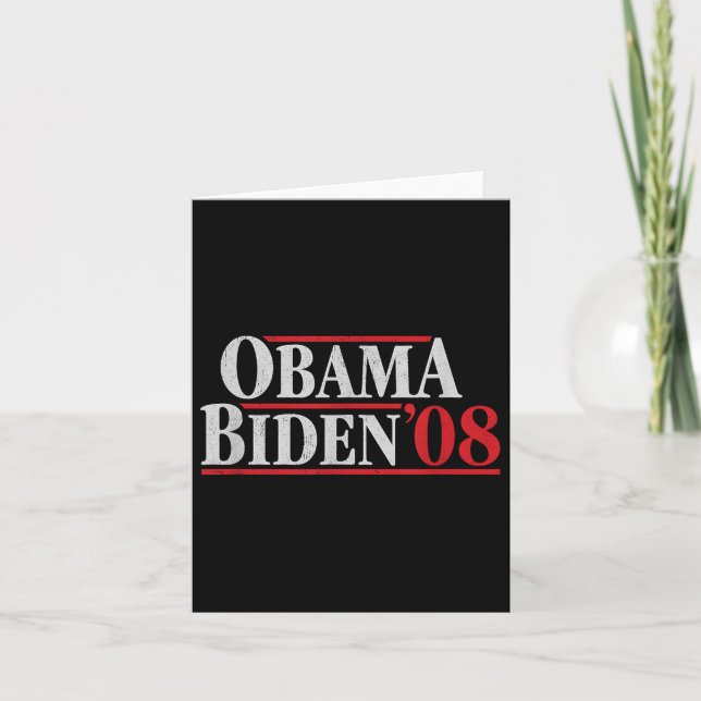 Obama 08 Shirt - Retro Kampanj Obama Biden Kort (Framsida)