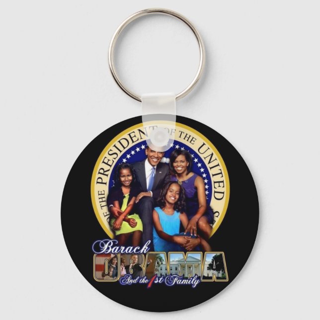 OBAMA-1ST FAMILY Keychain Nyckelring (Framsida)