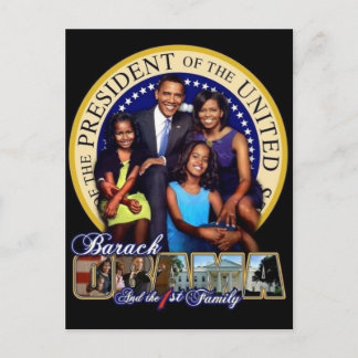 OBAMA-1ST FAMILY-Postcard Vykort