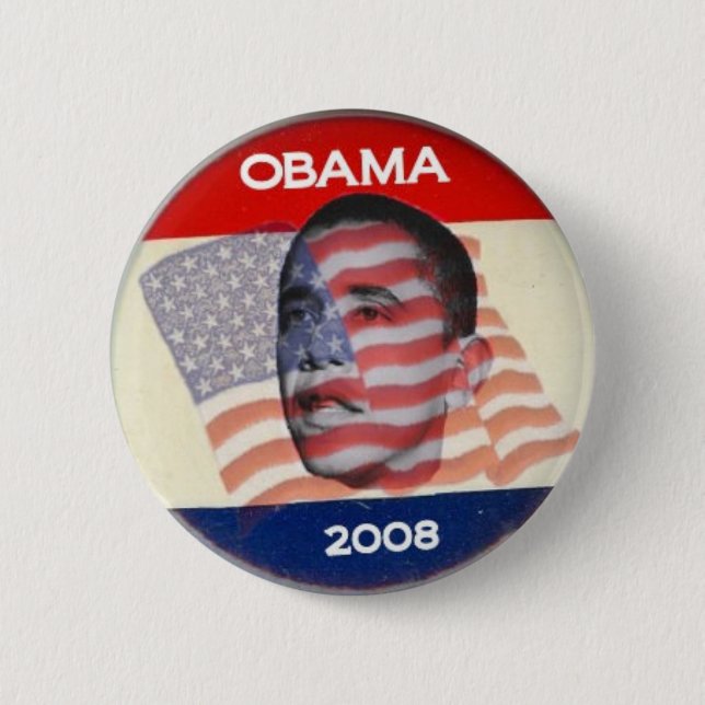 Obama 2008 flagga knapp (Framsida)