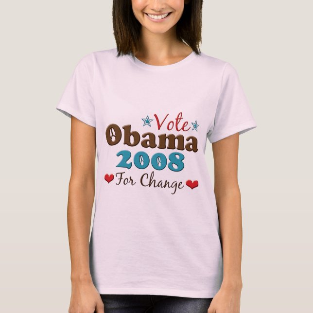 Obama 2008 T shirt Barack Obama Organic Tee (Framsida)
