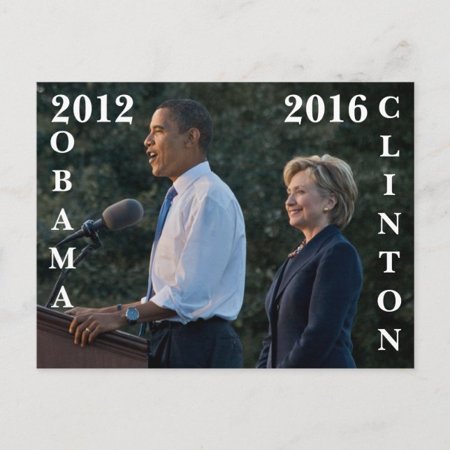 Obama 2012 & Clinton 2016 Vykort (Framsida)