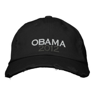 OBAMA 2012 Distress Chino Twill Cap Broderad Keps