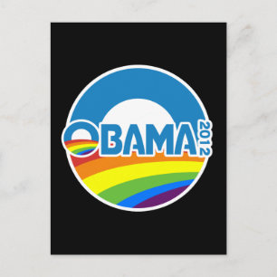 Obama 2012 Gay pride Rainbow Vykort