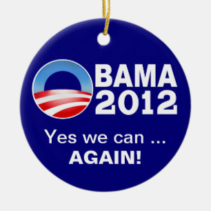 Obama 2012 - Ja kan vi… igen! Patriotiska Ornam Julgransprydnad Keramik